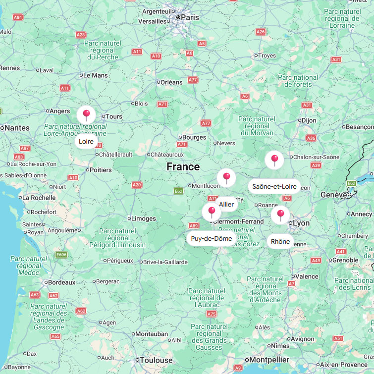 Carte de la zone d'intervention
